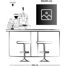 Mabeyn Kare Kanvas Kahve Köşesi Cafe Tablosu Barista Kahverengi Pekinez, 90 x 90
