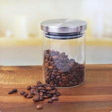 Mabeyn 300 ml Vakumlu Metal Kapaklı Borosilikat Cam Kavanoz (8.5CM*10CM) 1 Adet