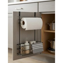 Mabeyn Dolap Içi Asılabilir Metal Kağıt Havluluk ve Deterjan Sepeti Organizer – Dolap Kapağına Asılabilir Kağıt Havlu Askılığı, Deterjan Düzenleyici Raf, Mutfak ve Banyo Kapak Içi Metal Organizer