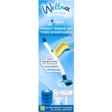 Wellnax Tuvalet Fırçası Yedek Süngeri, Kullan At Yedek Sünger 10’lu Paket