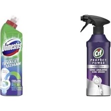 Berry Store Domestos Tuvalet Temizleyici Renk Değiştiren Tuvalet Uzmanı Kireç Çözücü 750 ml 1 Adet 1 Cif Power Perfect Kireç & Pas Sökücü Sprey 435 ml 1 x 435 ml 1, 750 ml + 435 ml