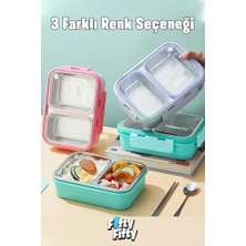 Mabeyn Lunch Box 700 ml Tek Kat Iki Bölmeli Metal Kaşıklı Yeni Nesil Sefer TASI-FFLBOX7096