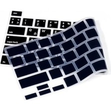 Berry Store MacBook Pro Rusça Klavye Koruyucu – Us Ansı Düz Enter – Bar Uyumlu – 13 Inç A2251 A2289 A2338 (M1/m2) – 16 Inç A2141 – Ince Silikon Siyah