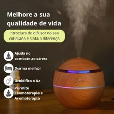 Berry Store Ahşap Görünümlü Küre Hava Nemlendirici, LED Rgb Işıklı, Ultrasonik Aroma Difüzör, 10 cm