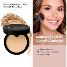 DMR Home Cosmetics Luminous Silk Compact Powder 02 Natural Mat Bitişli Toz Yüz Pudrası Natural