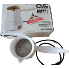 Etka Ticaret Cvs Dn 19821 Doppio Elektrikli Cezve 330 ml Beyaz Renk 4 Fincan Kapasitesi ile Hızlı Kaynatma