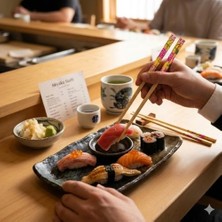 Berry Store 5 Çift Doğal Bambu Chopstick Seti | Çiçek Desenli Uzak Doğu Yemek Çubuğu | Sushi, Noodle ve Ramen Için Yeniden Kullanılabilir Ekolojik Çubuklar