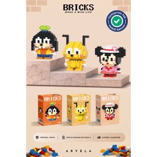 Arvela Bricks Disney Serisi: Minnie & Pluto & Goofy Üçlü Set - Eğitici Oyuncak Figür - Orijinal