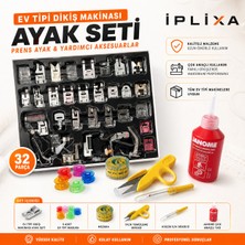 İplixa Iplixa 32 Parça Profesyonel Dikiş Makinesi Ayak Seti – Ev Tipi Prens Ayak ve Dikiş Aksesuarları