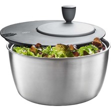 Berry Store Salata Kurutucu Rotare | Paslanmaz Çelik, 24 cm | Manivela Tahrikli ve Boşaltıcılı Salata Kurutucu | 3 Parça ve Bulaşık Makinesinde Yıkanabilir, 3 L Hacim