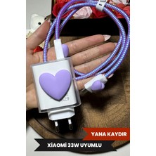 WANNA PROTECT Xiaomi 33W Uyumlu Şeffaf Şarj Başlığı Adaptörü Koruma Kablo Koruyucu 5'li Koruma Seti