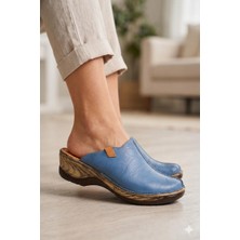 Shoemix Hakiki Deri Kadın Konfor Sabo Terlik-Anatomik Günlük Hemşire ve Doktor Terliği