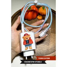 WANNA PROTECT Xiaomi 67W Uyumlu Şeffaf Şarj Başlığı Adaptörü Koruma Kablo Koruyucu Kılıfı 5'li Koruma Seti