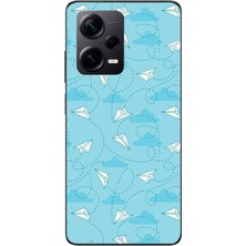 Le Balvo Redmi Note 12 Pro Plus Uyumlu Kağıttan Uçak Baskılı Silikon Kılıf