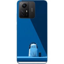 Le Balvo Redmi Note 12S Uyumlu Kulaklı Kedi Baskılı Silikon Kılıf