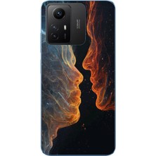 Le Balvo Redmi Note 12S Uyumlu Kavuşan Çizgiler Baskılı Silikon Kılıf