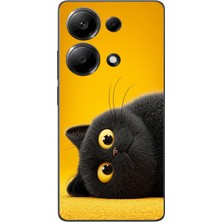 Le Balvo Redmi Note 13 Pro 4g Uyumlu Yan Bakan Siyah Kedi Baskılı Silikon Kılıf