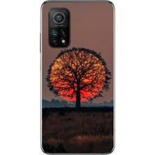 Le Balvo Xiaomi Mi 10 T Uyumlu Güneşe Denk Gelen Ağaç Baskılı Silikon Kılıf