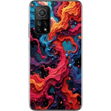 Le Balvo Xiaomi Mi 10 T Uyumlu Dalgaların Iz Karışımı Baskılı Silikon Kılıf