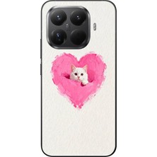 Le Balvo Xiaomi Mi 15T Pro Uyumlu Pembe Kalpli Kedi Baskılı Silikon Kılıf