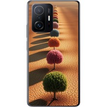Le Balvo Xiaomi Mi 11 T-11 T Pro Uyumlu Sıralı Renkli Ağaçlar Baskılı Silikon Kılıf