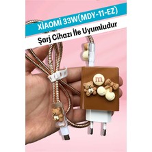 WANNA PROTECT Xiaomi 33W Uyumlu Ayıcık Şarj Başlığı Adaptörü Koruma Redmi Kablo Koruyucu 5'li Koruma Kılıf Seti