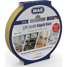 Mas Çift Taraflı Köpük Bant 19MM x 5m 2643