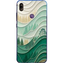 Le Balvo Redmi Note 7 Uyumlu Beyaz Çizgili Orman Baskılı Silikon Kılıf