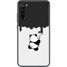Le Balvo Redmi Note 8 Uyumlu Boyacı Panda Baskılı Silikon Kılıf