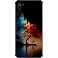 Le Balvo Redmi Note 8 Uyumlu Dört Mevsim Ağaç Baskılı Silikon Kılıf