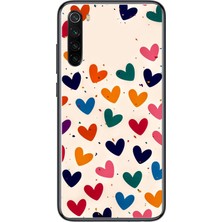 Le Balvo Redmi Note 8 Uyumlu Renkli Kalpler Baskılı Silikon Kılıf