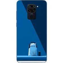 Le Balvo Redmi Note 9 Uyumlu Kulaklı Kedi Baskılı Silikon Kılıf