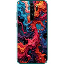Le Balvo Redmi Note 8 Pro Uyumlu Dalgaların Iz Karışımı Baskılı Silikon Kılıf