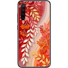 Le Balvo Redmi Note 8 Uyumlu Kırmızı Beyaz Iğdeler Baskılı Silikon Kılıf