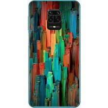 Le Balvo Redmi Note 9s Uyumlu Dikey Renkler Baskılı Silikon Kılıf