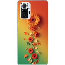 Le Balvo Redmi Note 10 Pro Uyumlu Ayçiçeği Bükleleri Baskılı Silikon Kılıf