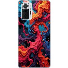 Le Balvo Redmi Note 10 Pro Uyumlu Dalgaların Iz Karışımı Baskılı Silikon Kılıf