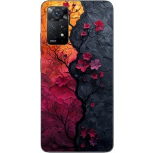 Le Balvo Redmi Note 11E Uyumlu Yaprak Geçişkenliği Baskılı Silikon Kılıf
