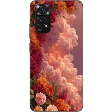 Le Balvo Redmi Note 11 - 11S Uyumlu Güller ve Bulutlar Baskılı Silikon Kılıf