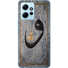 Le Balvo Redmi Note 12 4g Uyumlu Vav Harfi Gri Baskılı Silikon Kılıf