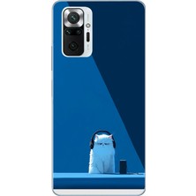 Le Balvo Redmi Note 10 Pro Uyumlu Kulaklı Kedi Baskılı Silikon Kılıf