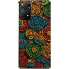 Le Balvo Redmi Note 11 Pro 4g Uyumlu Hasır Örgü Çiçekler Baskılı Silikon Kılıf
