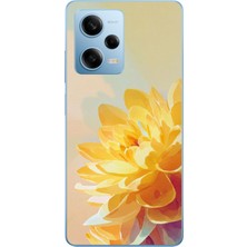 Le Balvo Redmi Note 12 Pro 5g Uyumlu Sarı Çiçek Baskılı Silikon Kılıf