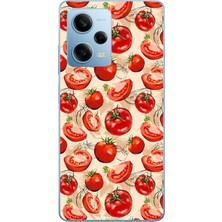 Le Balvo Redmi Note 12 Pro 5g Uyumlu Domatesler Baskılı Silikon Kılıf