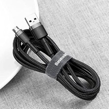 Expresstore Cafule Serisi, Şarj & Data Aktarım Kablosu, Gri - Siyah, 1 M, 2.4 A, USB Type A & Micro USB
