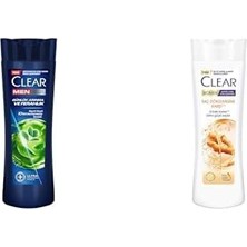 Berry Store Clear Men Kepeğe Karşı Etkili Şampuan Günlük Arınma ve Ferahlık 350 ml ve Clear Saç Dökülmesine Karşı Zencefil Özü Kepeğe Karşı Etkili Şampuan 350 ml