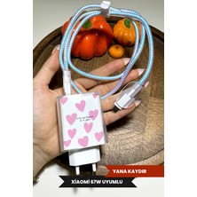 WANNA PROTECT Xiaomi 67W Uyumlu Şeffaf Şarj Başlığı Adaptörü Koruma Kablo Koruyucu Kılıfı 5'li Koruma Seti