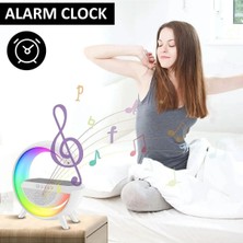 Kablosuz Şarjlı Bluetooth Hoparlör Rgb Işık Gece Lambası Dijital Saat