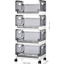 Berry Store Evle 4 Katlı Portatif Organizer Raf Beyaz, Beyaz