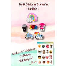 Birikiyedi Jibbitz Terlik Süsü 6'lı Set Delikli Terliklerle Uyumlu/motor,içecek,gökkuşağı,